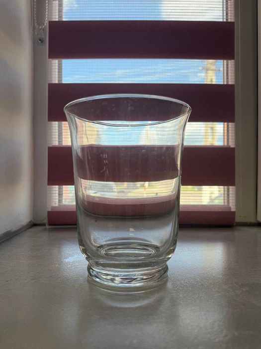 Vază/suport lumânare, sticlă transparentă, 18 cm