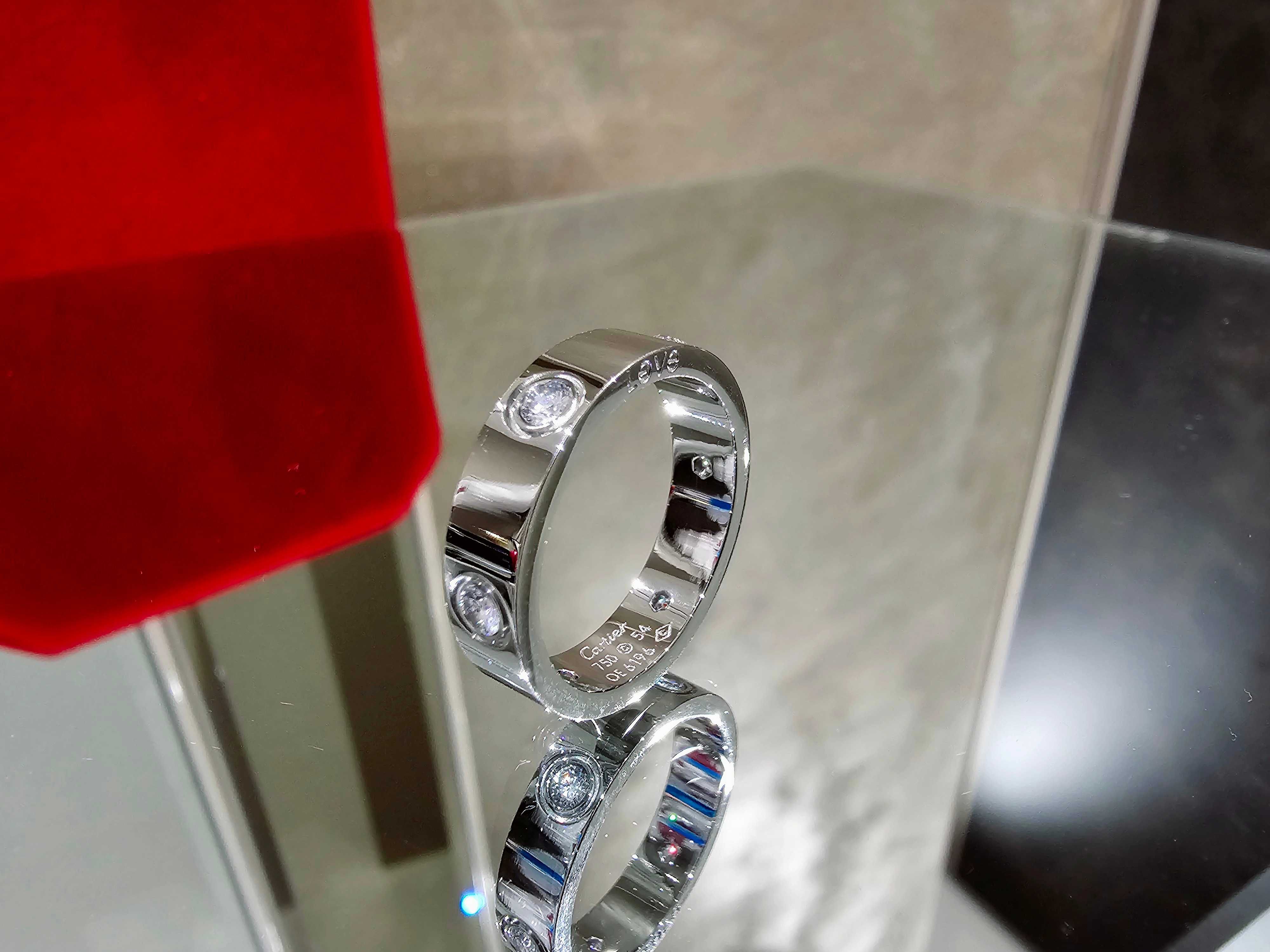 CARTIER Love White Gold 6 Diamonds Classic Model Пръстен