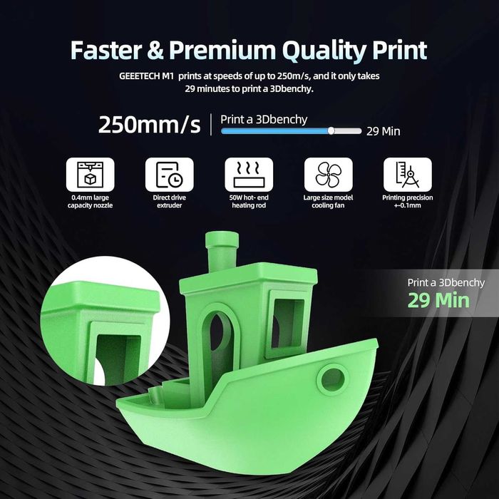 Geeetech M1 Mini 3D принтер за начинаещи 250mm/s автолевелиране