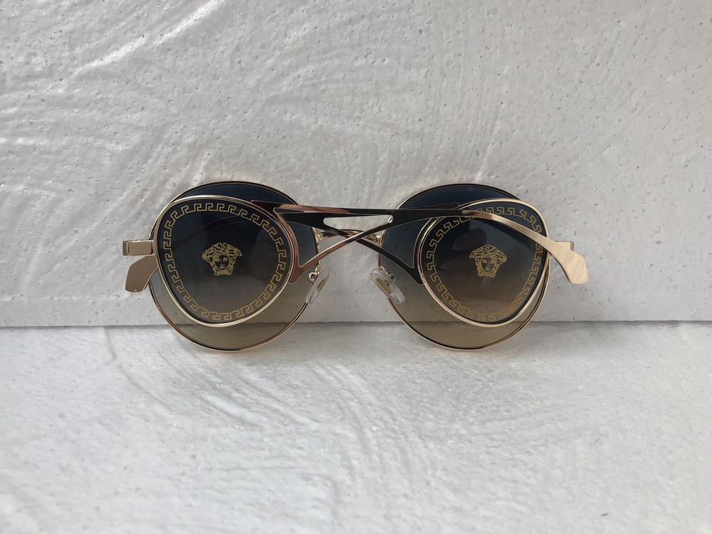 Versace Дамски слънчеви очила кръгли овални кафяви сини  VE 336