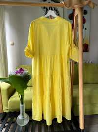 Прекрасна  дълга жълта рокля L