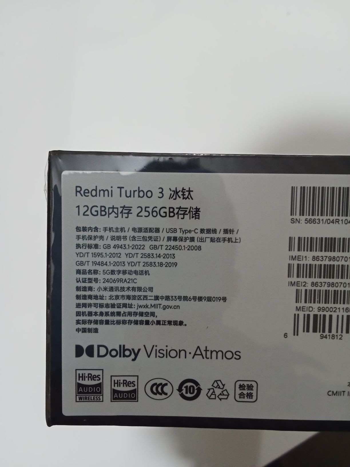 Redmi turbo 3 12/256 gb gold oq aralash