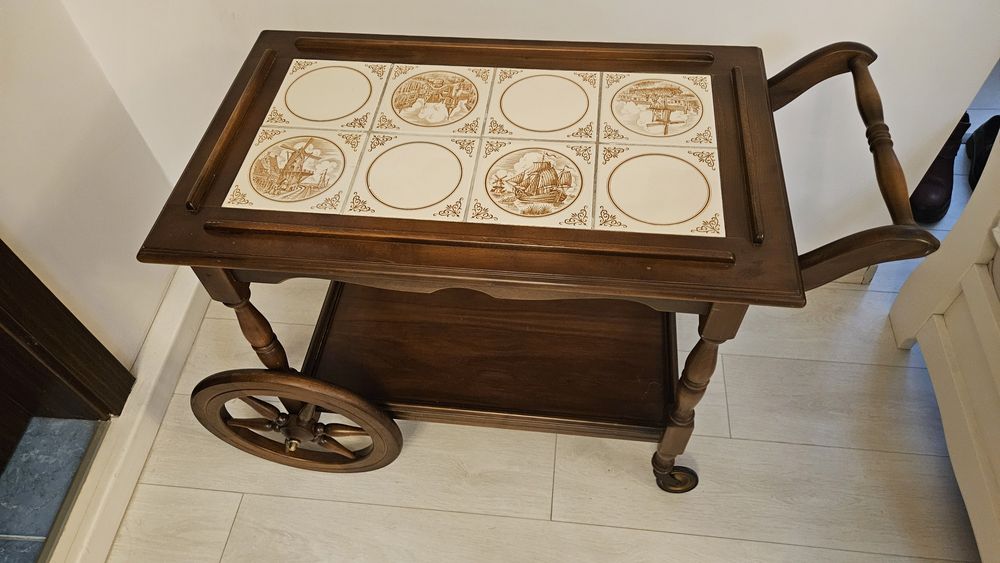 Gheridon măsuță cafea ceai vintage lemn masiv