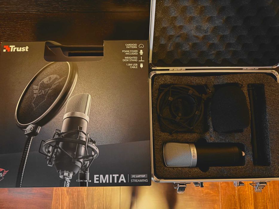 Микрофон Trust GXT 252 Emita USB Streaming, кондензаторен, кардиоиден