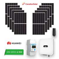 Kit sistem fotovoltaic 6 kW, invertor monofazat hibrid