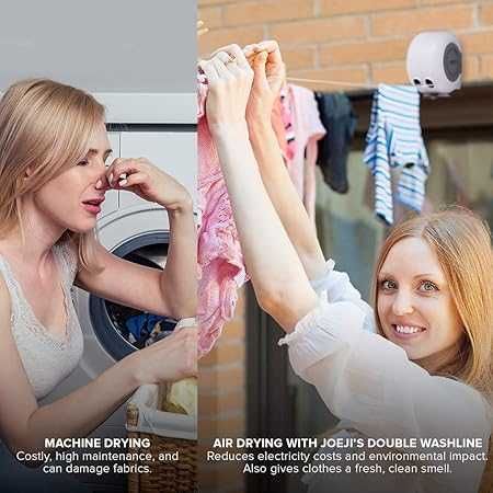 Rolă automată Funie de rufe retractabilă Joeji's Kitchen, 2 x 15