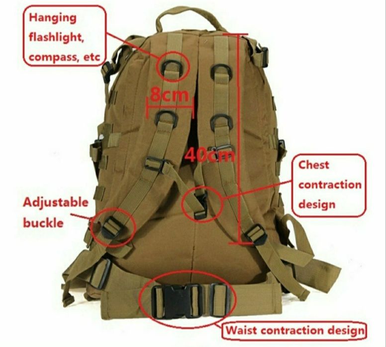 тактическа раница военна водоустойчива спор лов туристическа чанта