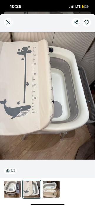 Пеленальный столик+ ванночка для новорожденного