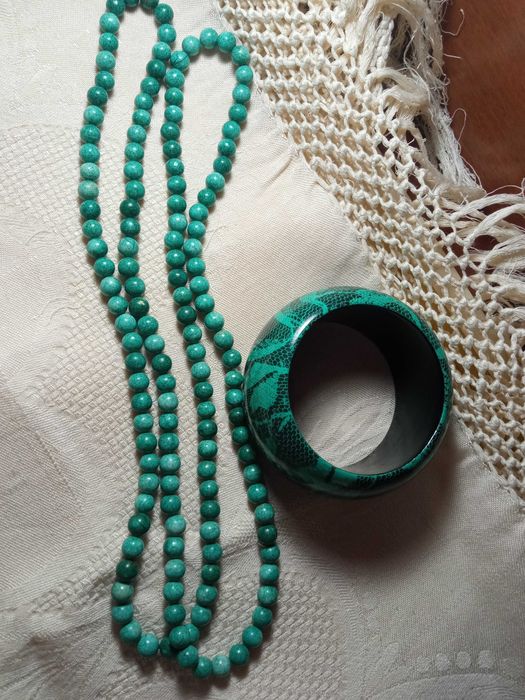 Сет нитка с бирюзой и браслет Манго
