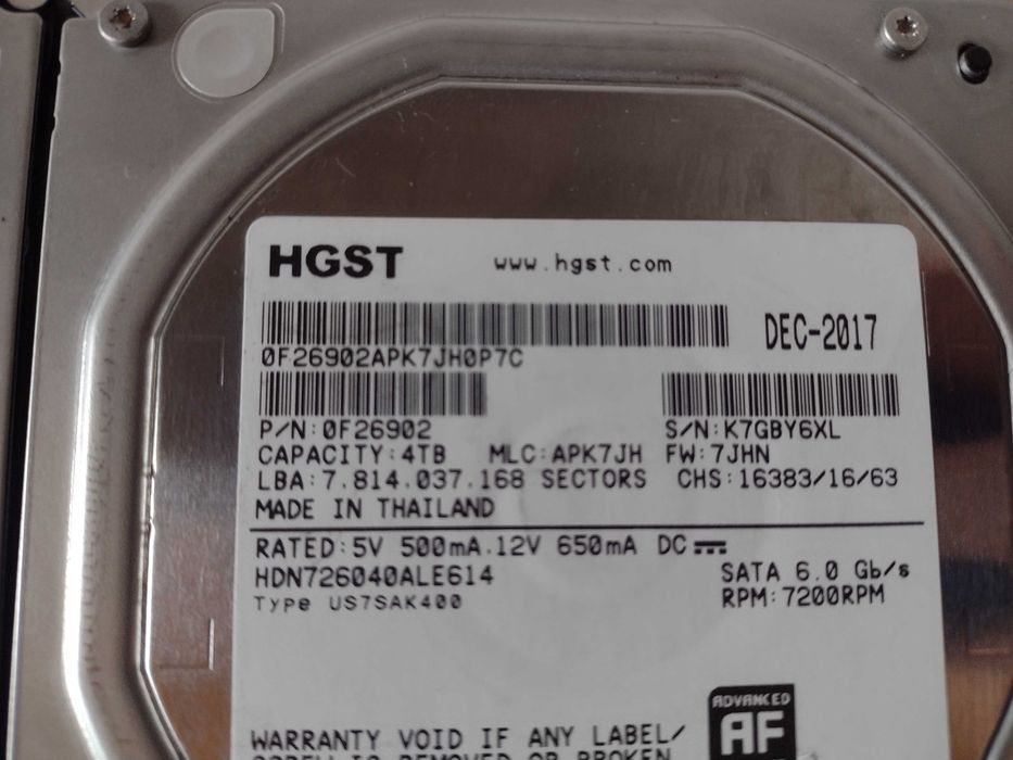 2 x  4TB HDD HGST 3.5''