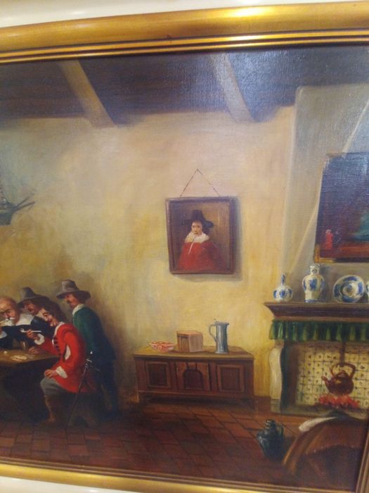 Картина маслени бои XIX век подписана