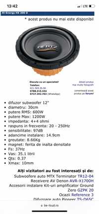 Subwoofer HERTZ energy HX-300D