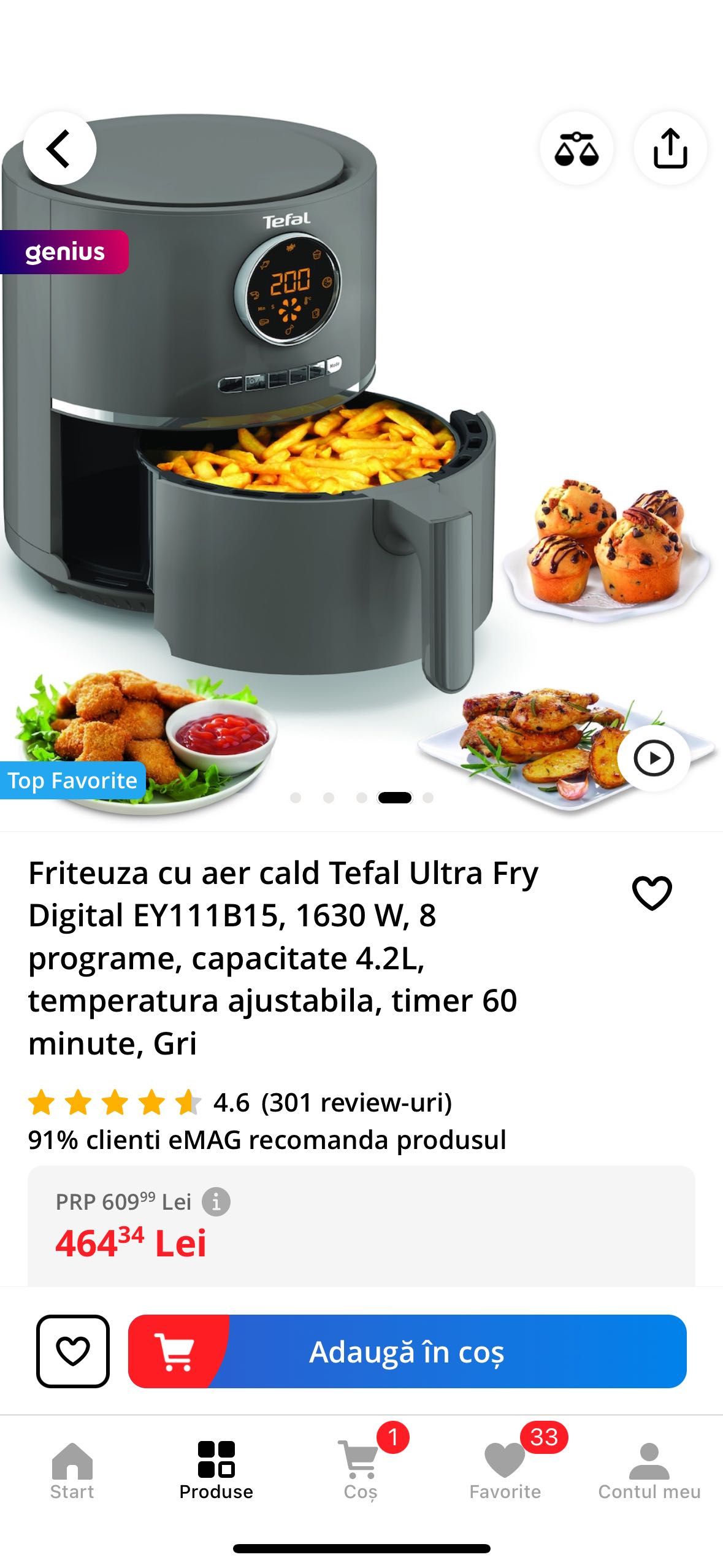 Friteuza Tefal digitala 4.2l, NOUA!