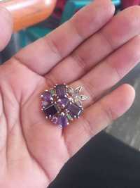 Inel de aur 14k cu pietre semiprețioase și diamante