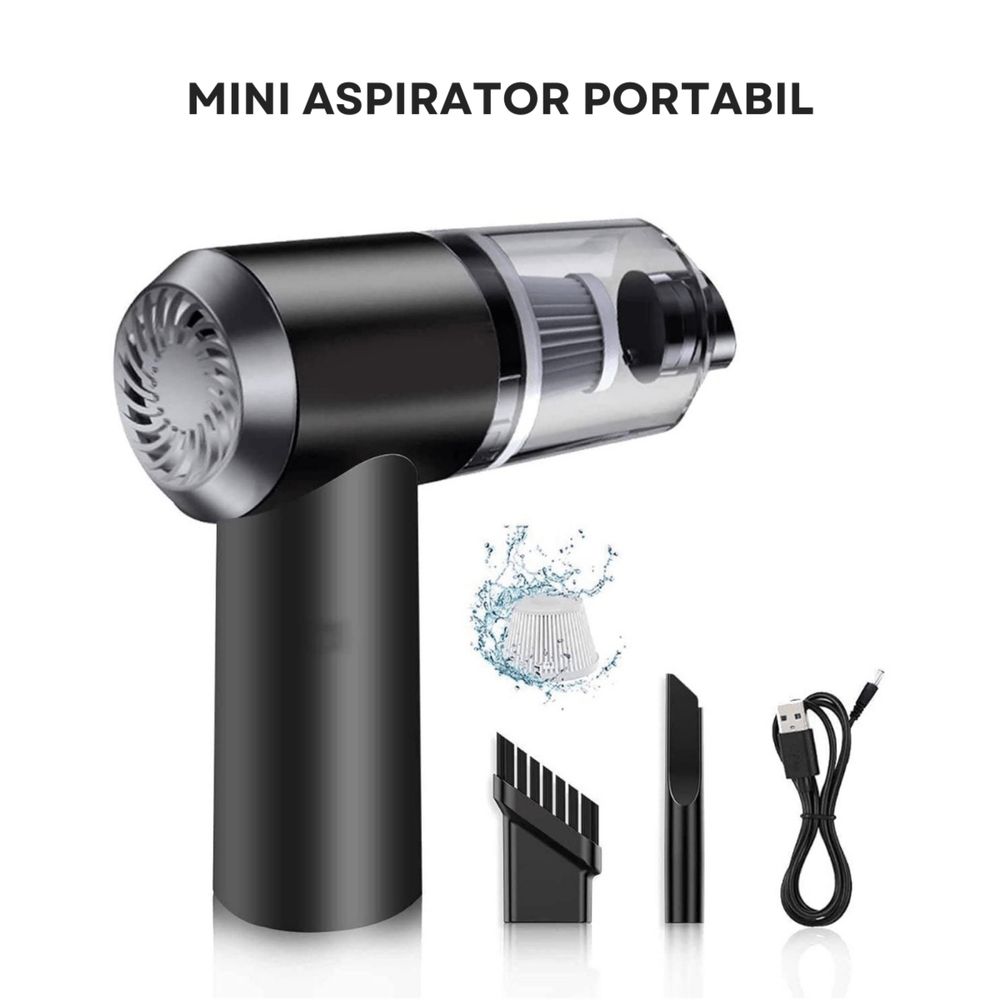 Aspirator auto portabil, 2 in 1, fara fir, acumulator 2000mAh