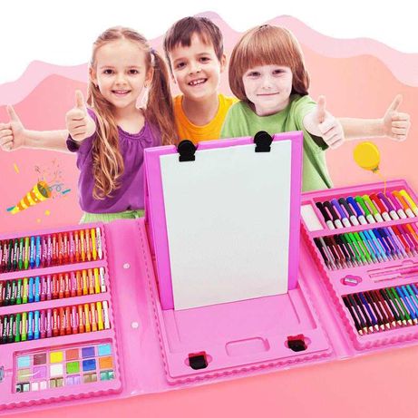 Детский набор для рисования. 208 предметов Розовый чемодан творчества
