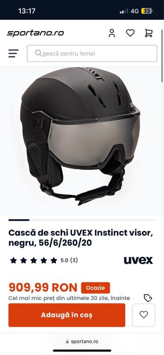 Casca ski/placa Uvex instinct visor 53-56