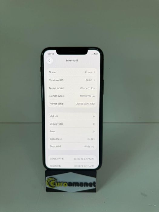 Telefon mobil Apple iPhone 11 Pro, 64GB, Space Grey -P-