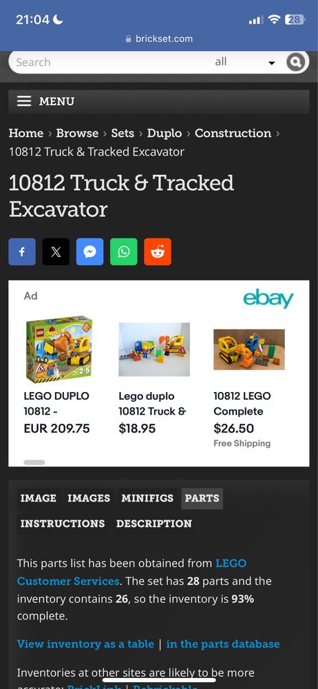 Set Lego Duplo santier constructie - cod 10812