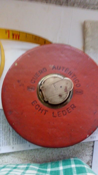 Ruleta vintange BMI 20 metri lucrata in piele si alama