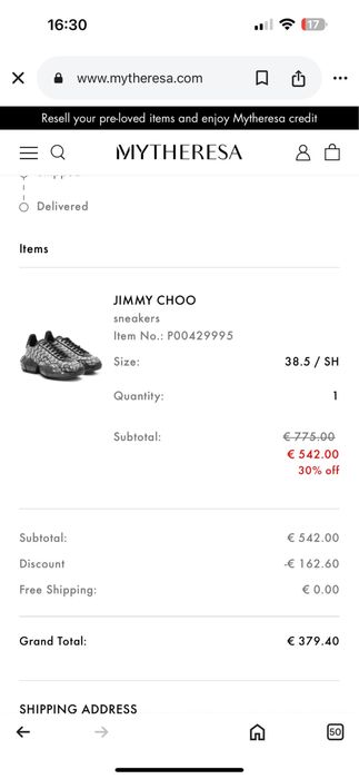 Jimmy Choo original factura