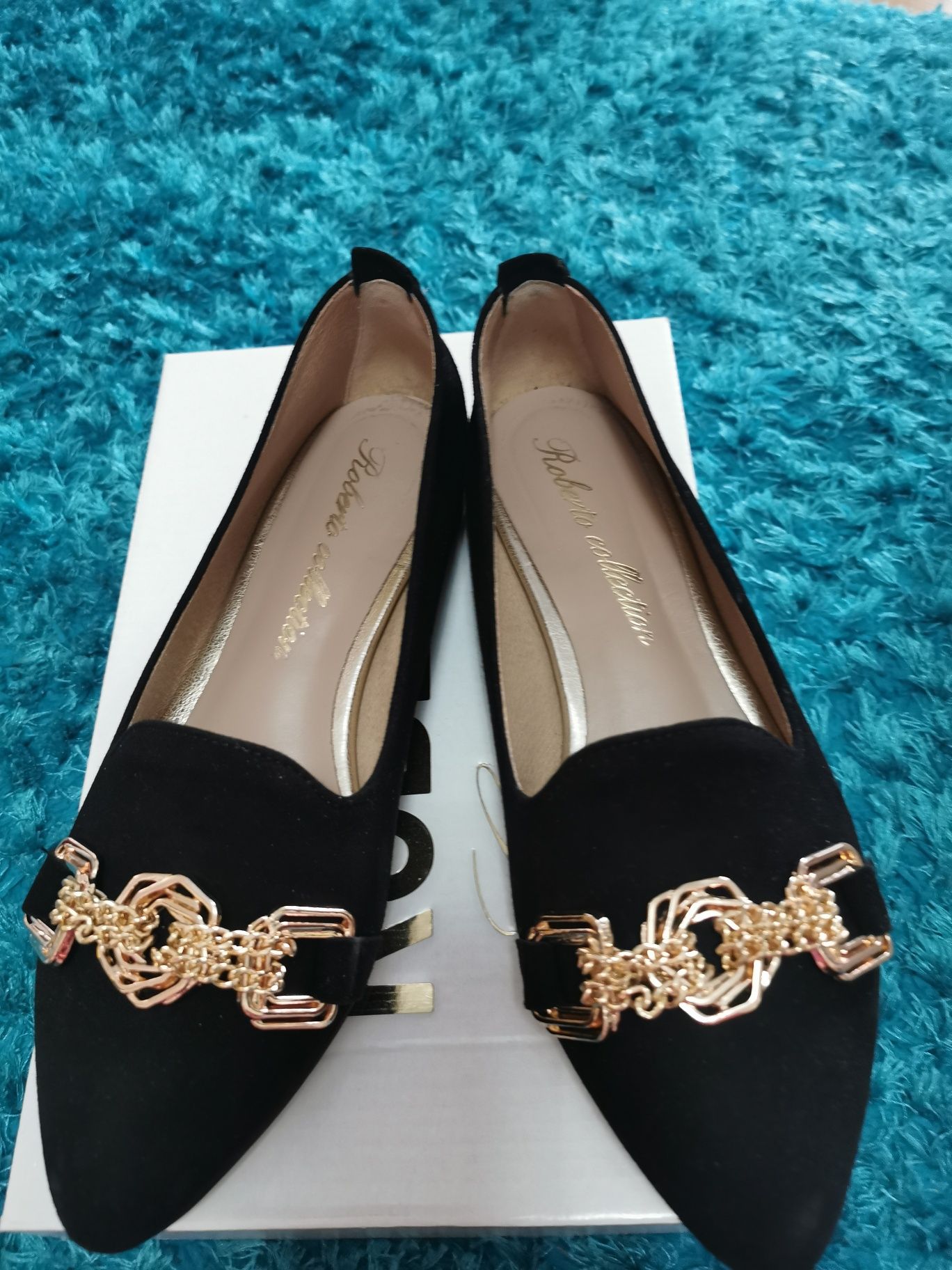 Pantofi piele interior și exterior 37, negru, toc jos