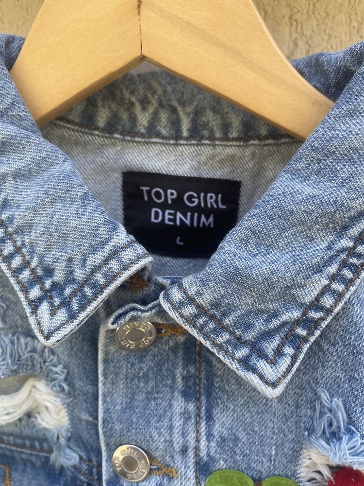 Set Denim - Jachetă scurtă + Blugi cu cireșe 3D