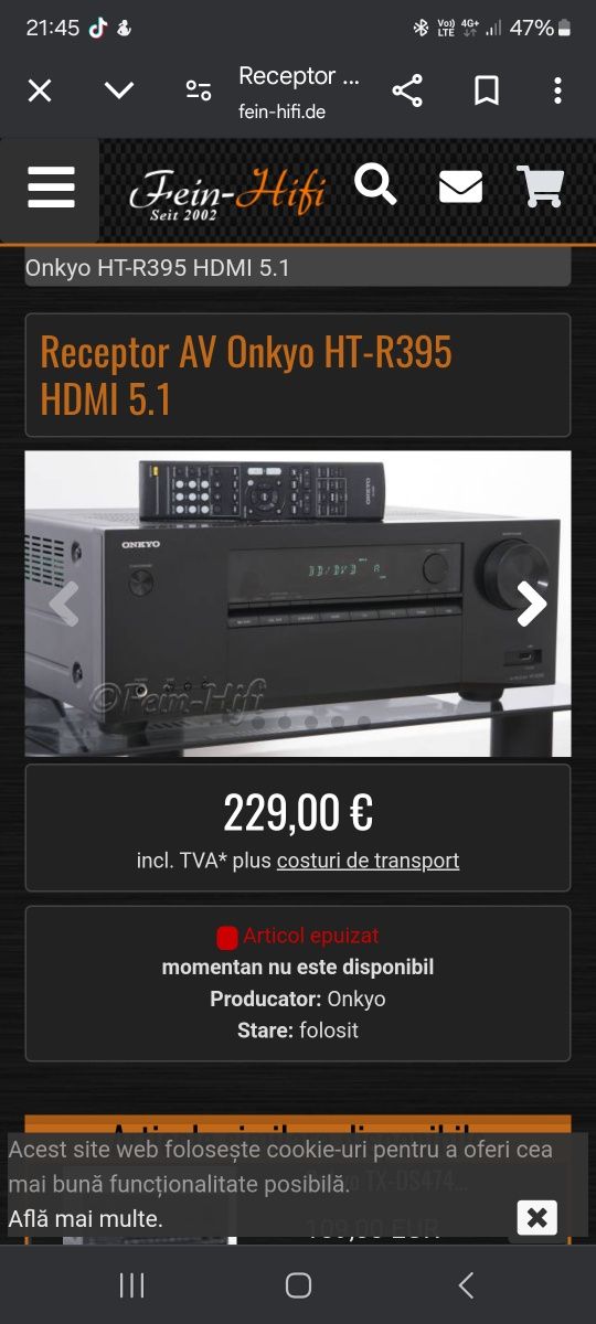 Amplituner bluetooth Onkyo ht-r395