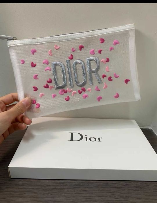 Portfard Dior roz cu logo