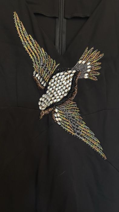 Рокля елегантна с бродирана птица р-р М