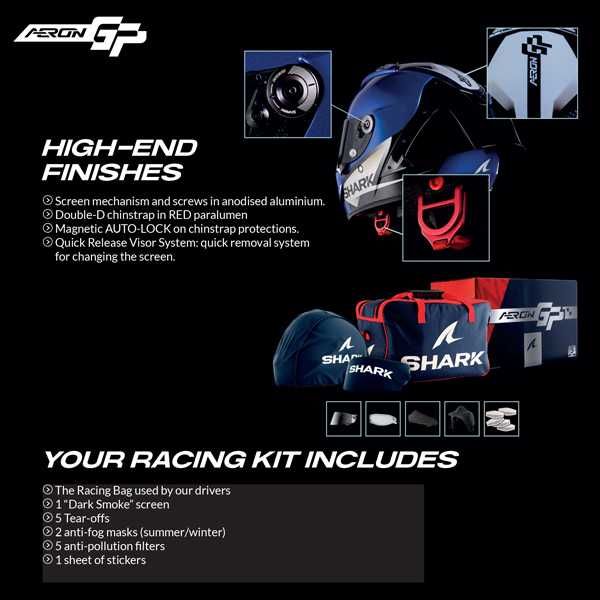 Мото Каска за мотор  SHARK AERON GP BLANK SP  BLUE Official FIM MotoGP
