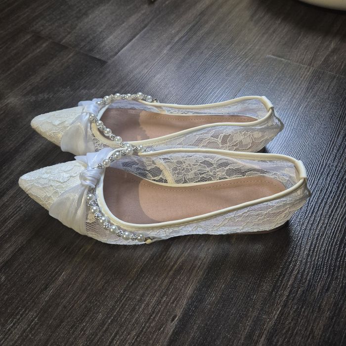 Сватбени обувки ниски тип пантофи