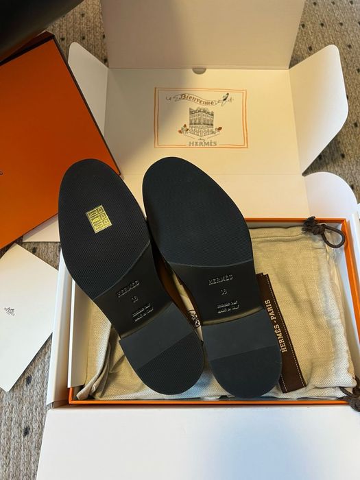 Hermes loafers обувки кафяви чисто нови