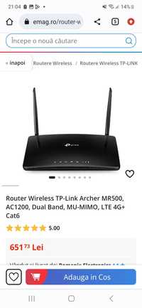 Router Wireless TP-Link Archer MR500, AC1200, Dual Band, MU-MIMO, LTE