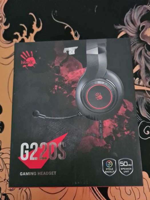 Casti Gaming A4TECH Bloody G220S, Microfon, Negru/Rosu