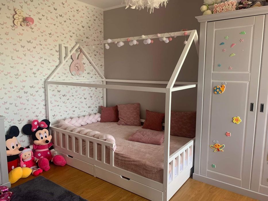 Pat montessori tip casuta! Transport gratuit peste tot in țara!