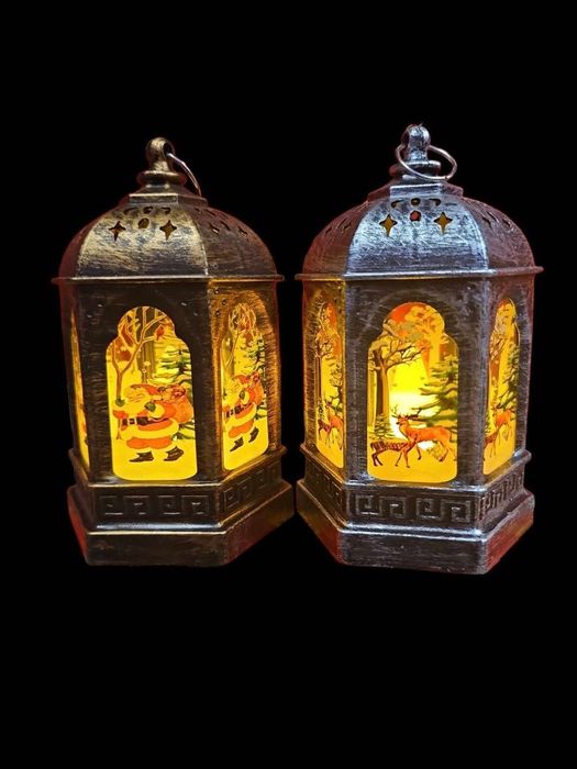 Коледен декоративен светещ фенер.