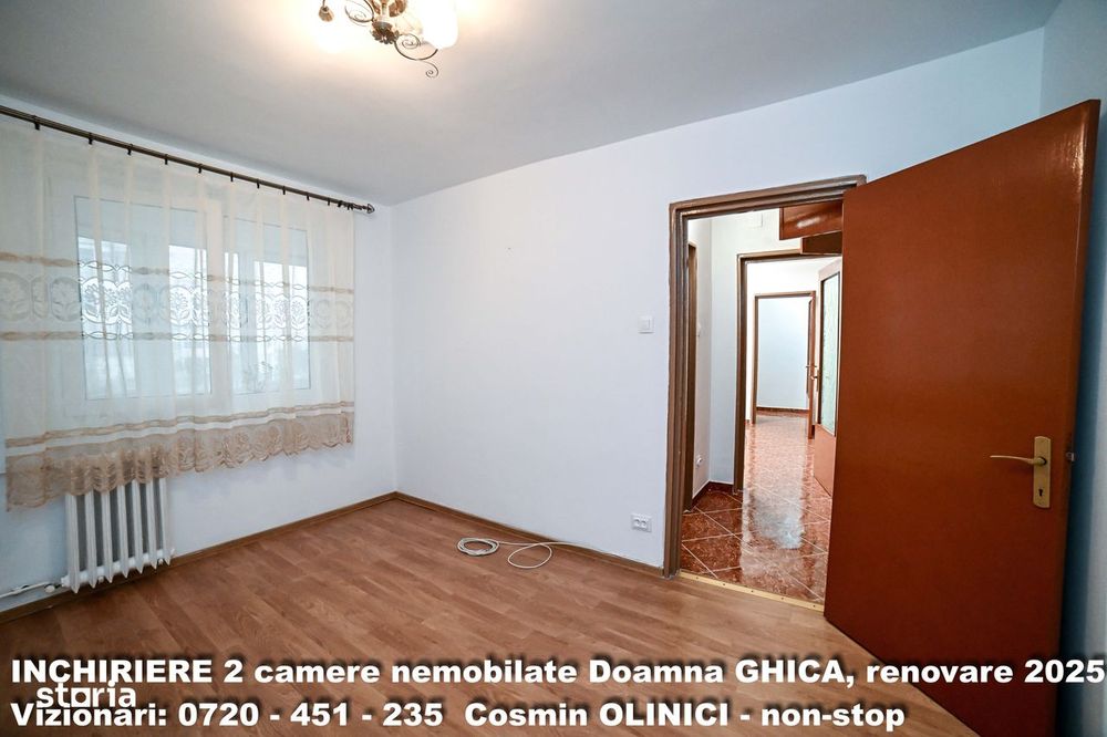 INCHIRIERE 2 camere zona Doamna Ghica, nemobilat, renovare 2025