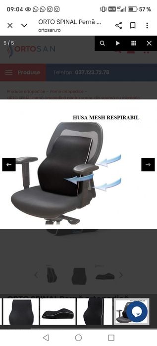 Perna ortopedica scaun spate