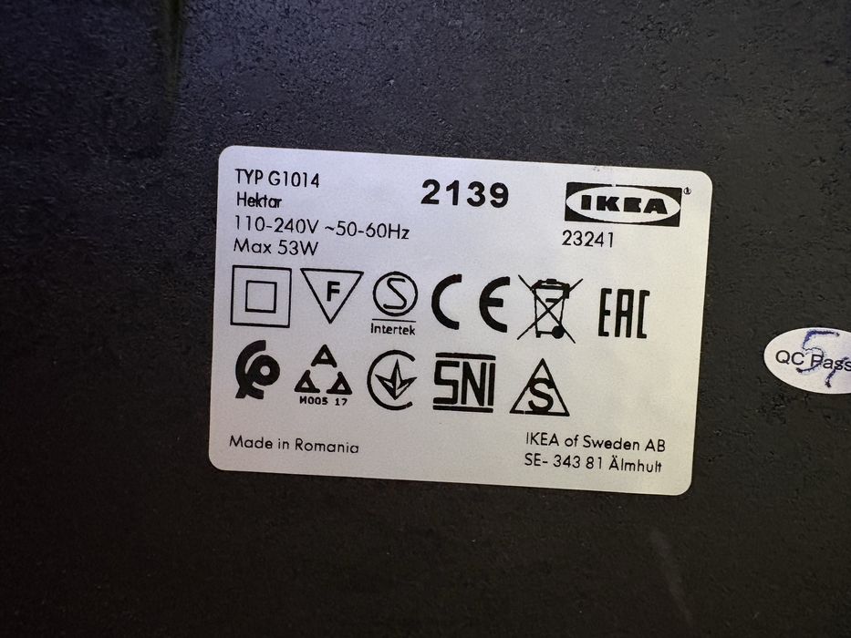 Vand lampadar HEKTAR, gri închis aproape nou