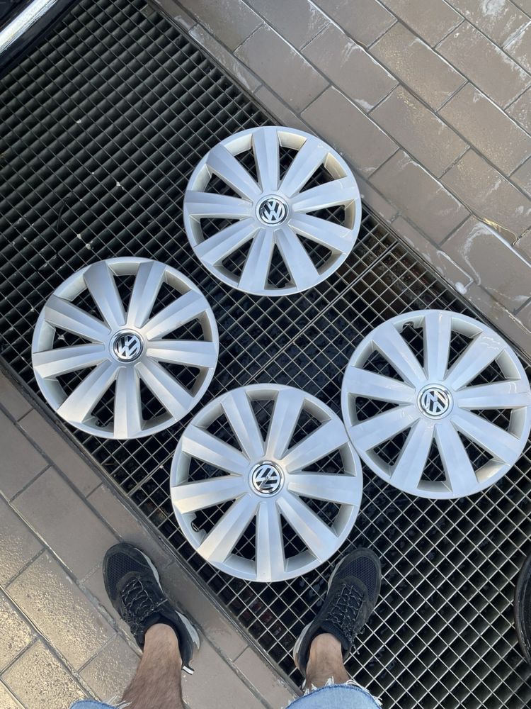 Set jante oțel originale VW + capace originale VW + anvelope iarnă