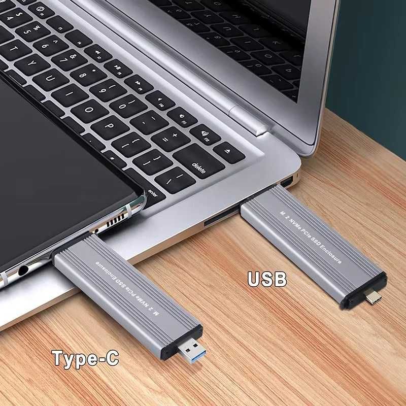 Adaptor M.2 NVME SSD la USB 3/1 Type A carcasa aluminiu M Key M+B Key