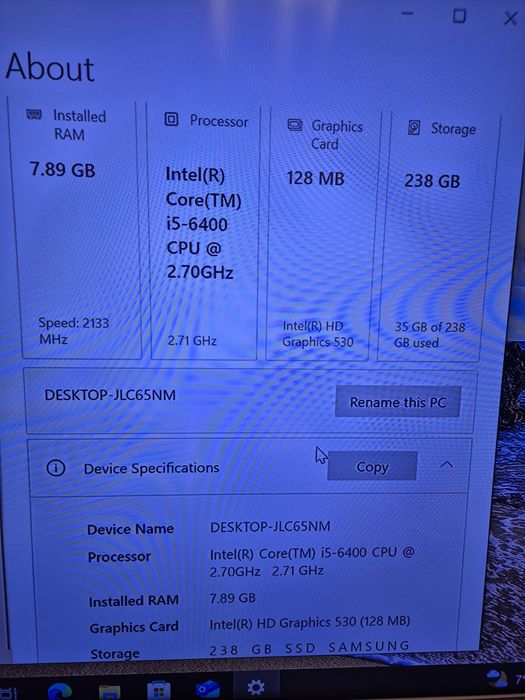 Sistem desktop Lenovo i5 ssd ddr4 unitate pc