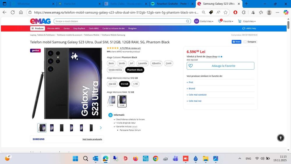 Samsung S23 Ultra, 5 G, Dual Sim, 512gb, 12GB RAM, verde
