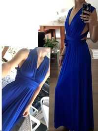 Дълга синя рокля