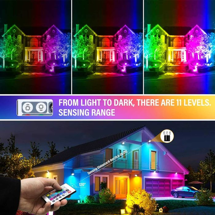 RIGIDON 2 бр. RGB LED прожектори 50W 5000LM с дистанционно