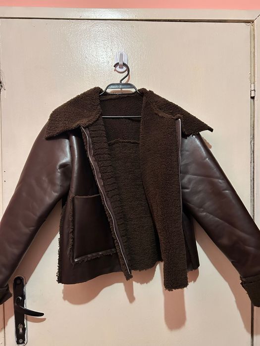 Женско, кафяво, кожено яке