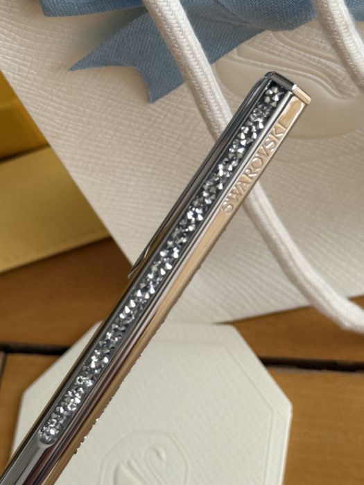 Pix argintiu Swarovski cu cristale, cromat