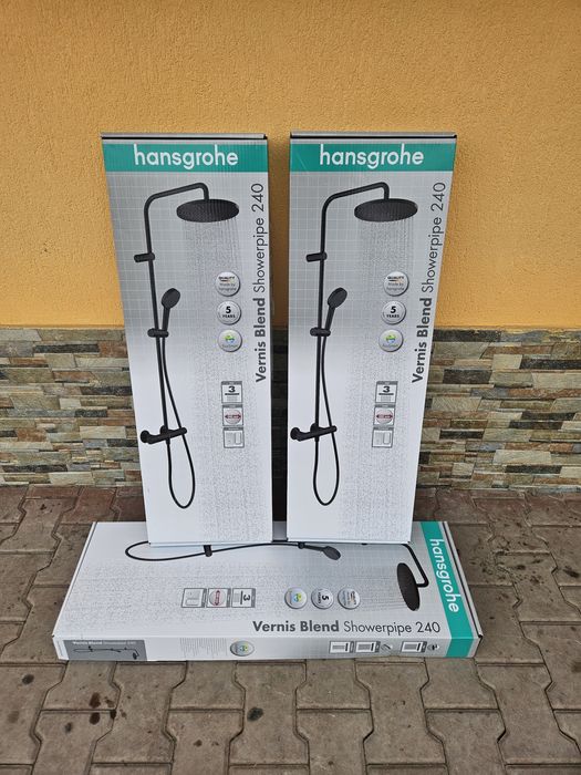 Hansgrohe vernis blend showerpipe 240 (negru)