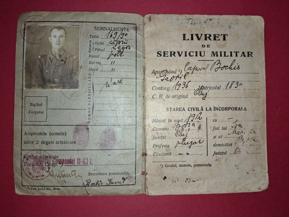 Livret de serviciu militar - Rgt.83 Infanterie